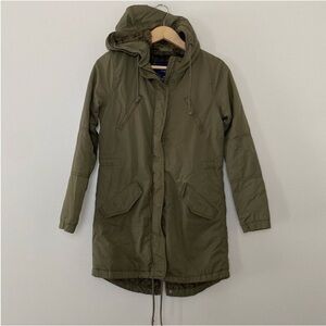 American Eagle Outfitters Khaki Fur-Lined Coat